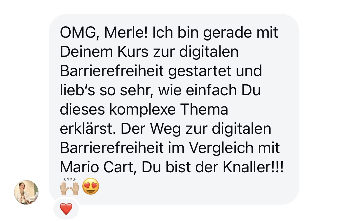 Feedback: Teilnehmerin lobt die verständliche Erklärung